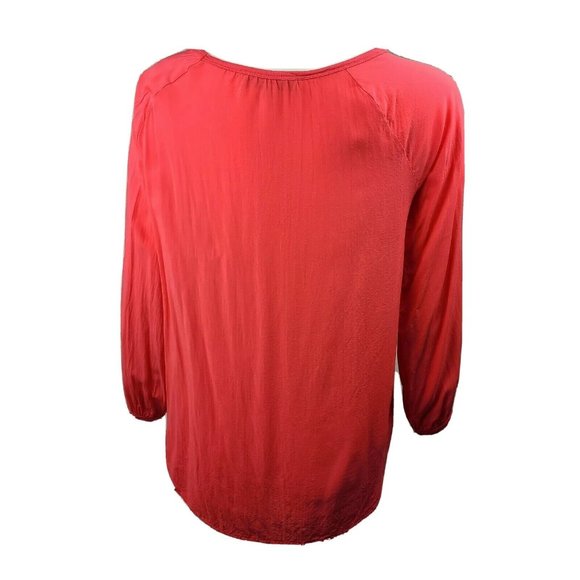 ANN TAYLOR LOFT Solid All Pink Long Sleeve Top Womens Size S Small - Picture 3 of 6